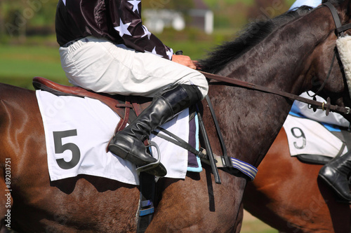 Fotomural Horse racing riders.
Riders preparing to start a horse race.