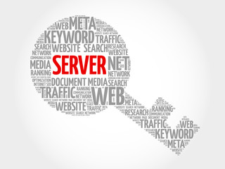 Poster - Server Key word cloud, business concept