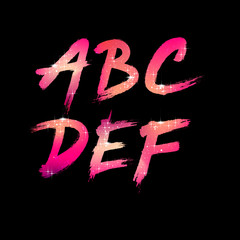 Poster - Vector Brush Stroke Font from A to F