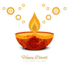 Canvas Print - Beautiful diwali greeting card colorful background vector