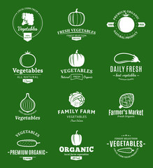 Wall Mural - Set of Vector Vegetables Logos, Labels and Design Elements