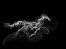 White Horse Smoke Silhouette Vector