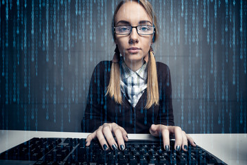 Nerd girl  hacker