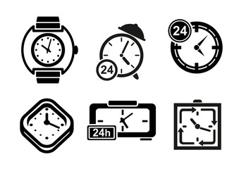 Poster - Clock and timer icons set