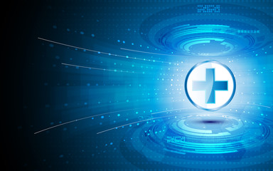 Poster - vector abstract tech health care innovation concept background
