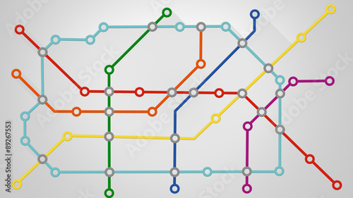 Naklejka dekoracyjna subway transport scheme