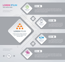 Wall Mural - Vector rhombus template for infographic. Business concept.