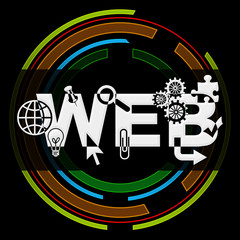 Wall Mural - Web Technology Circle Black 
