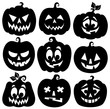 Pumpkin silhouettes theme set 1