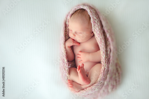 Fototapeta sleeping newborn baby