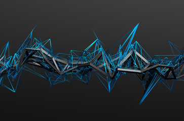 Poster - Abstract 3D Rendering of Chaotic Structure.