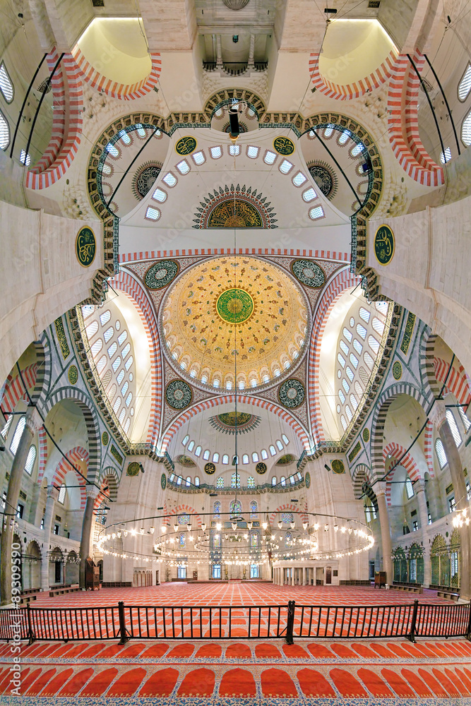 Photo Art Print Interior Of Suleymaniye Mosque In Istanbul