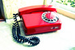 Red soviet retro telephone