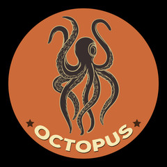 Sticker - octopus logo vector