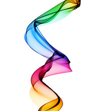 The Magical Form Of Multicolor Smoke. Abstract Violet-red-Blue Background