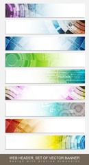 Wall Mural - Website headers, banners with colorful abstract pattern - set. Vector illustration for your project or website presentation.