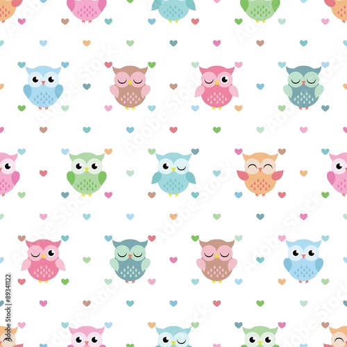 Naklejka - mata magnetyczna na lodówkę Lovely Owl Pattern