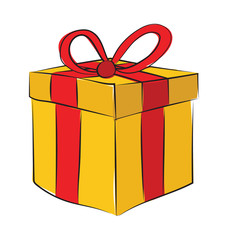 Sticker - Present Colored Vector Icon
