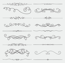 vector black doodle hand drawn swirls collection