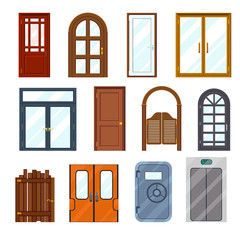 Wall Mural - Vector colourful front doors