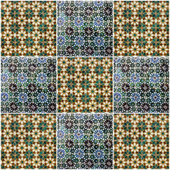 Fototapete - Background collage. Ceramic tile, museum Azulejo, Lisbon, Portug