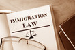 © Vitalii Vodolazskyi - Book with words Immigration Law and glasses.
