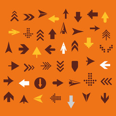 Aufkleber - arrow sign silhouettes collection retro style