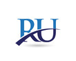 RU Logo Letter Swoosh