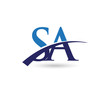 SA Logo Letter Swoosh
