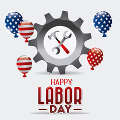 Wall Mural - Happy labor day design.