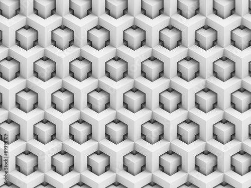 Plakaty Abstract polygonal 3D seamless pattern - geometric box structure background