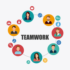 Sticker - Business teamwork design.