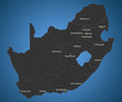 Political South Africa map with Main Cities