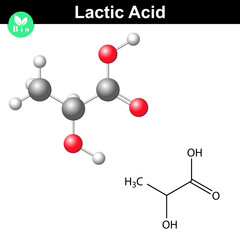 Canvas Print - Lactic acid molecule