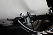  typewriter with aged textured paper sheet