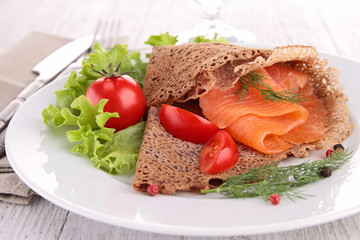 Canvas Print - crepe with smoked salmon