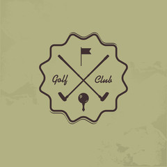 Golf. Emblems for golf with two crossed golf clubs, ball.Retro l