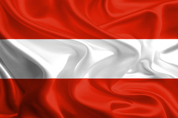 Wall Mural - Waving Fabric Flag of Austria