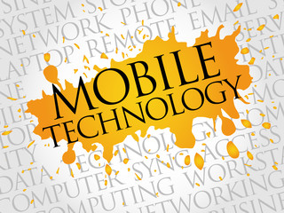 Poster - mobile technology word cloud concept