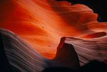 Sunlight Waves Over Sandstone In A Slot Canyon