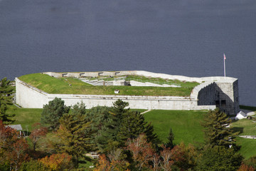 Fort Knox from the 1840's guards the entrance to the Penobscot River.Fort Knox State Historical Park.Penobscot, Maine.