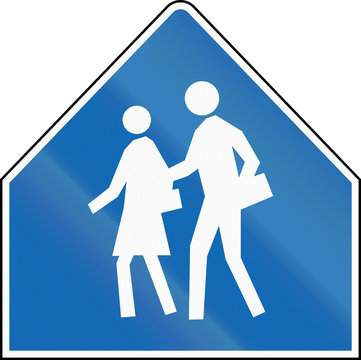 Canadian school warning sign, old version. This sign is used in Ontario