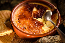 Traditional French Creme Brulee Dessert