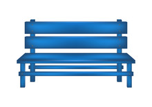 Rural Bench In Blue Design 