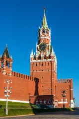 Wall Mural - Spasskaya tower of Kremlin on Red Square in Moscow