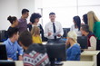 © .shock - students with teacher  in computer lab classrom