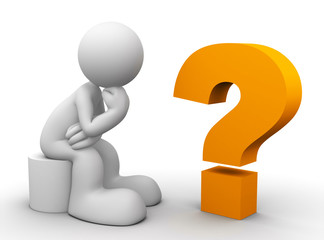 question mark and thinking man