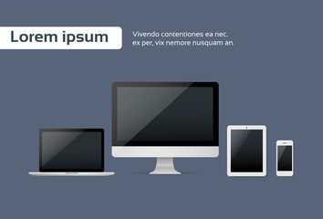Poster - responsive design blank screen laptop phone tablet desktop