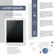 Poster - tablet infographics web page layout template design flat