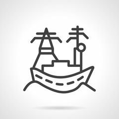 Town sea port line vector icon